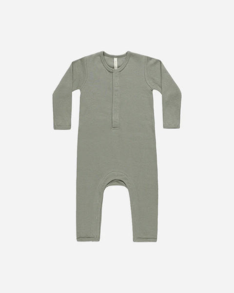 Quincy Mae Ribbed Baby Jumpsuit Basil