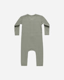 Quincy Mae Ribbed Baby Jumpsuit Basil