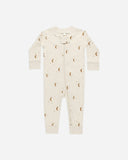 Quincy Mae Zip Long Sleeve Sleeper Natural/ Oatmeal - Moons