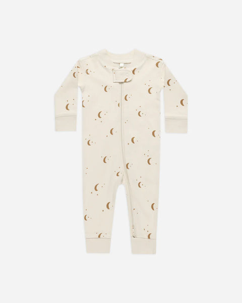 Quincy Mae Zip Long Sleeve Sleeper Natural/ Oatmeal - Moons