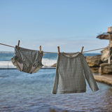 Nature Baby - Ruffle Swim Shorts - Blue Gingham