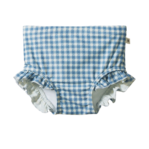 Nature Baby - Ruffle Swim Shorts - Blue Gingham