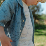 Nature Baby Seren Set Muslin Blue Whale Print