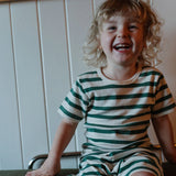 Nature Baby Shortie Pyjama Set Peppermint Holiday Stripe