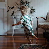 Nature Baby Shortie Pyjama Set Peppermint Holiday Stripe