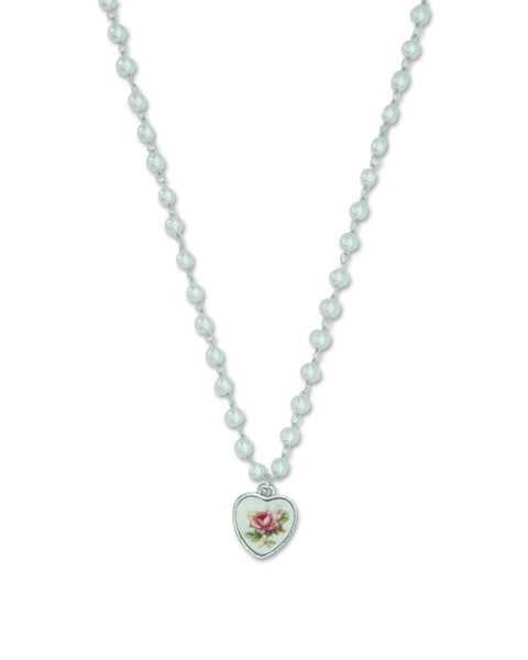 Milk X Soda Cara Pearl Necklace - Silver Rose