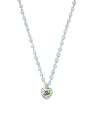 Milk X Soda Cara Pearl Necklace - Silver Rose