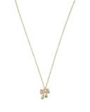 Milk X Soda Crystal Ribbon Necklace & Earrings Set - Pink