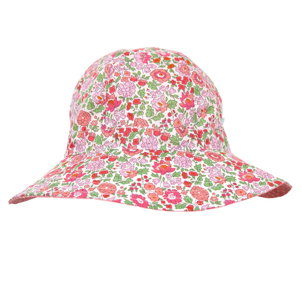 Acorn Harper Wide Brim Reversible Sunhat Pink, Green and White