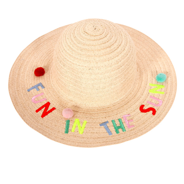 Acorn Fun in the Sun Wide Brim Straw Hat One Size (3Yrs-Big Kid)