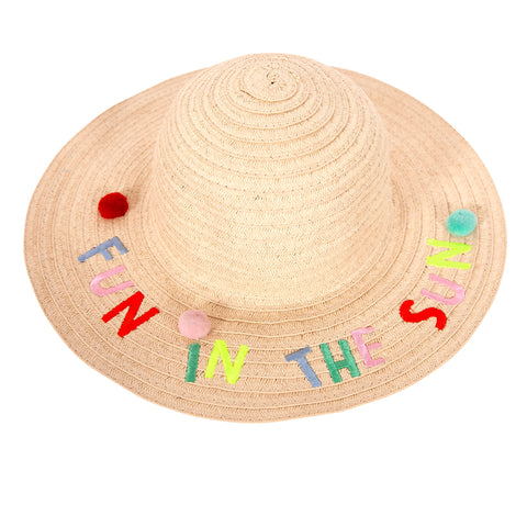 Acorn Fun in the Sun Wide Brim Straw Hat One Size (3Yrs-Big Kid)