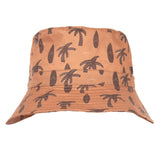 Acorn Honolulu Wide Brim Bucket Hat Caramel and Brown