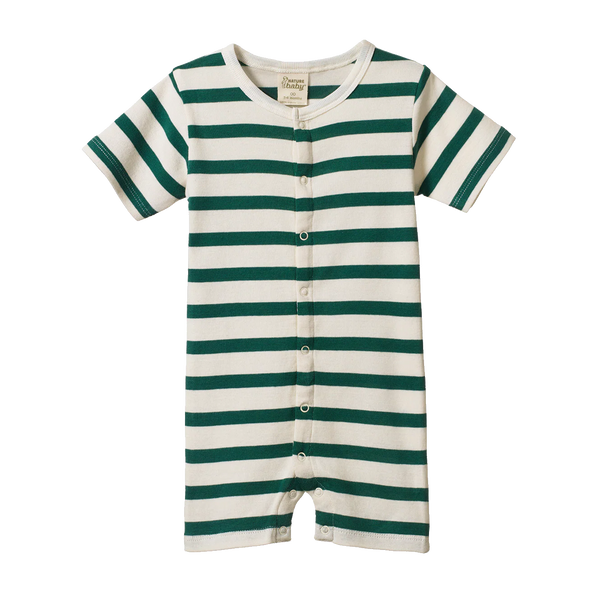 Nature Baby Summer Sleepy Suit Peppermint Holiday Stripe