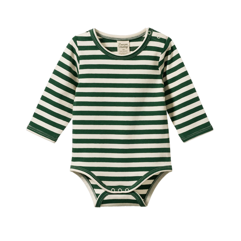 Nature Baby Stretch Jersey L/S Bodysuit - Eden Sea Stripe