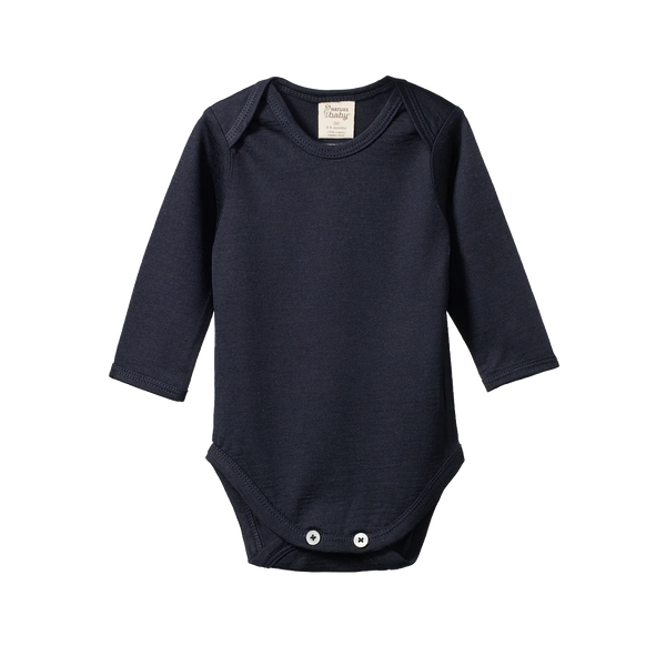 Nature Baby Mer Ess L/S  Bodysuit - Navy