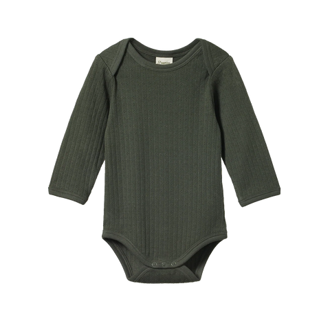 Nature Baby L/S Bodysuit Pointelle Thyme