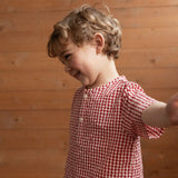 Nature Baby Caravan Shirt Muslin Ginham Red Check