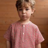Nature Baby Caravan Shirt Muslin Ginham Red Check