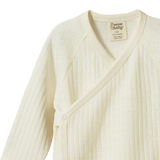 Nature Baby Mer Ess L/S Kimono Bodysuit Pointelle - Natural
