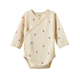 Nature Baby L/S Kimono Bodysuit - Radish Print