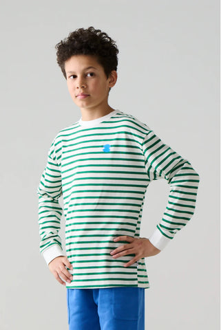 Sherif Pepe Long Sleeve Stripe Tee Green/White