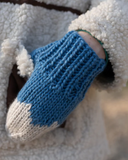 Acorn Mountain Top Mittens- Blue