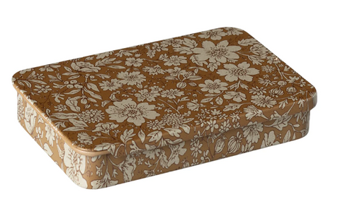 Maileg Metal Box Sliding Lid- Blossom Ocher