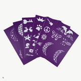 Oh Flossy Reusable Adhesive Face Paint & Makeup Stencils - Purpule