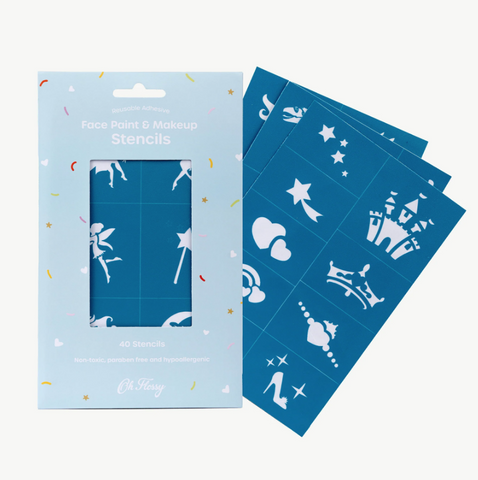 Oh Flossy Reusable Adhesive Face Paint & Makeup Stencils - Teal