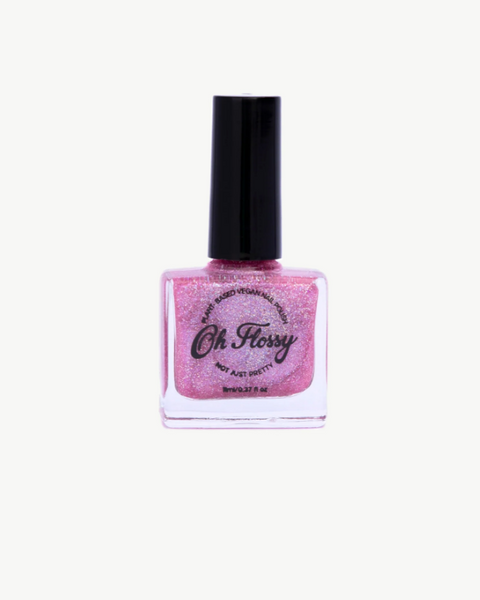 Oh Flossy Nail Polish - Joyful Pink Glitter
