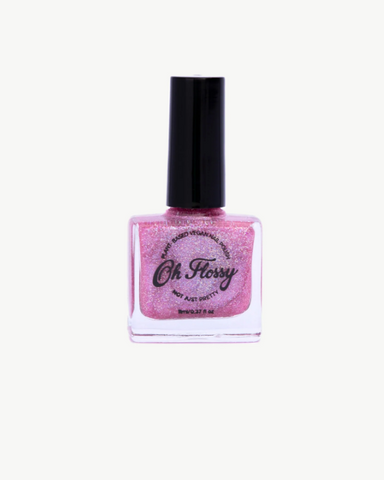 Oh Flossy Nail Polish - Joyful Pink Glitter