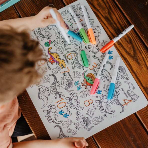 Hey Doodle Reusable Colouring Mat Dinoroar