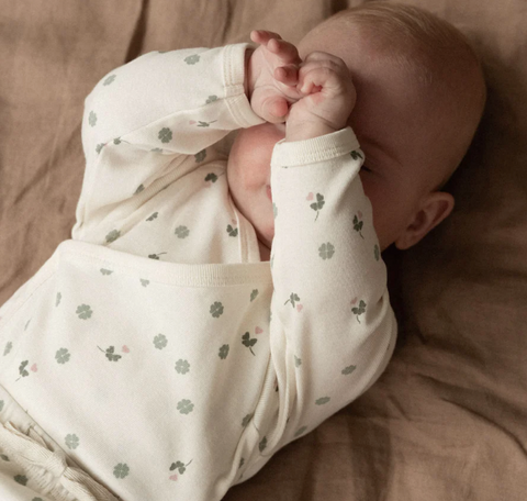 Nature Baby L/S Kimono Bodysuit Lucky Print