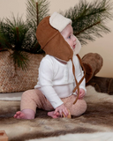 Acorn Aviator Cord Beanie Chestnut