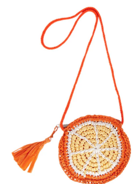 Acorn Orange Straw Bag