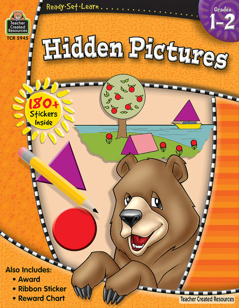 Ready Set Learn HIdden Pictures Sticker Book - Greade 1-2