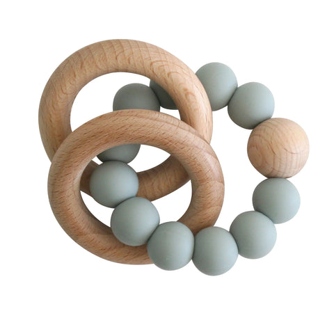 Alimrose Beechwood Teether Ring Set Sage
