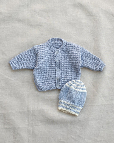 Knitted by Nana Cardigan Blue