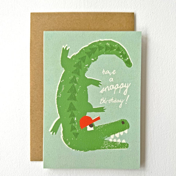 Florence Fry Snappy Crocodile Birthday Card