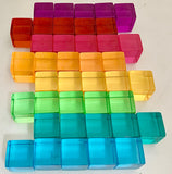 Papoose Bright Lucite Cubes 40pc