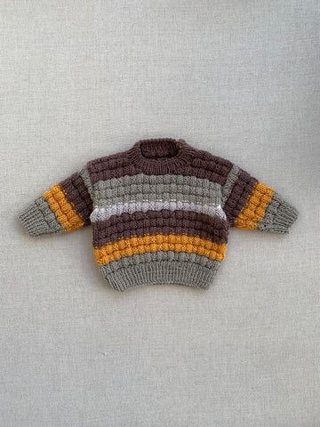 Knitted by Nana Tricolour Jumper  Koala 6M