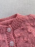 Knitted by Nana Bobble Stitch Cardigan Rose Petal 3-6M