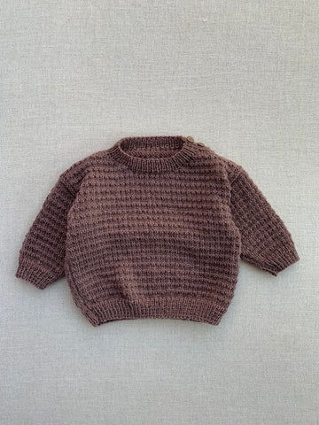 Knitted by Nana Ridge Stitch Jumper Truffle 12M