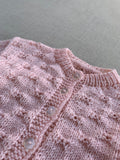 Knitted by Nana Frill Knit Cardigan Blush 6-12M