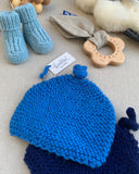 Knitted by Nana Merino Beanie - Bermuda Blue