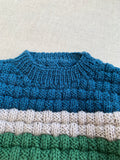 Knitted by Nana Tricolour Jumper Green 12M