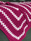 Knitted by Nana Crochet Blanket Raspberry