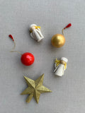 Hand Painted Paper Mache Christmas Bauble - Red