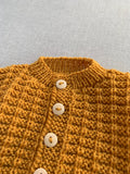 Knitted by Nana Ridge Stitch Cardigan Curry 3-6M