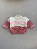 Knitted by Nana Tricolour Jumper Pink